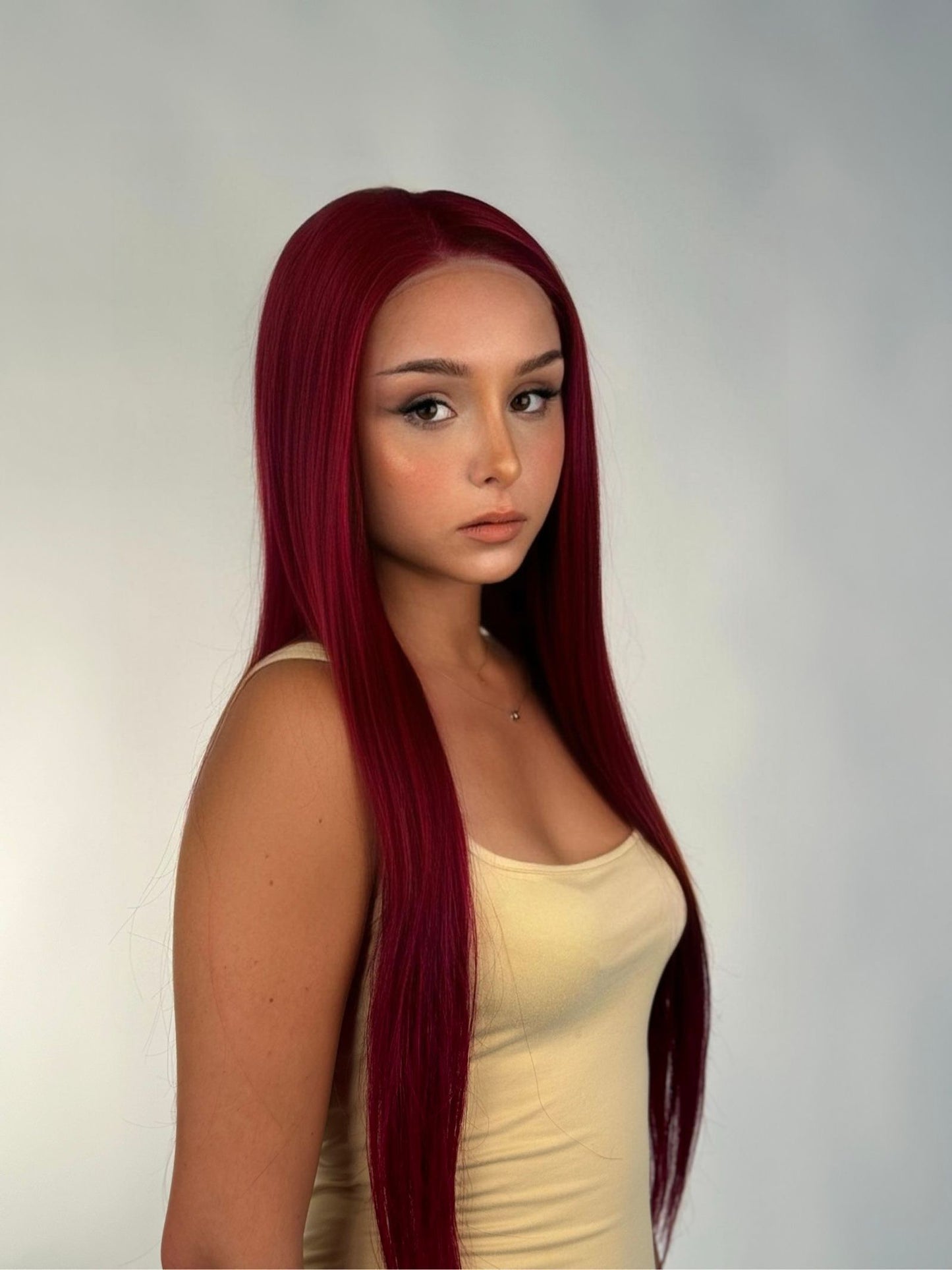 Red natural wig