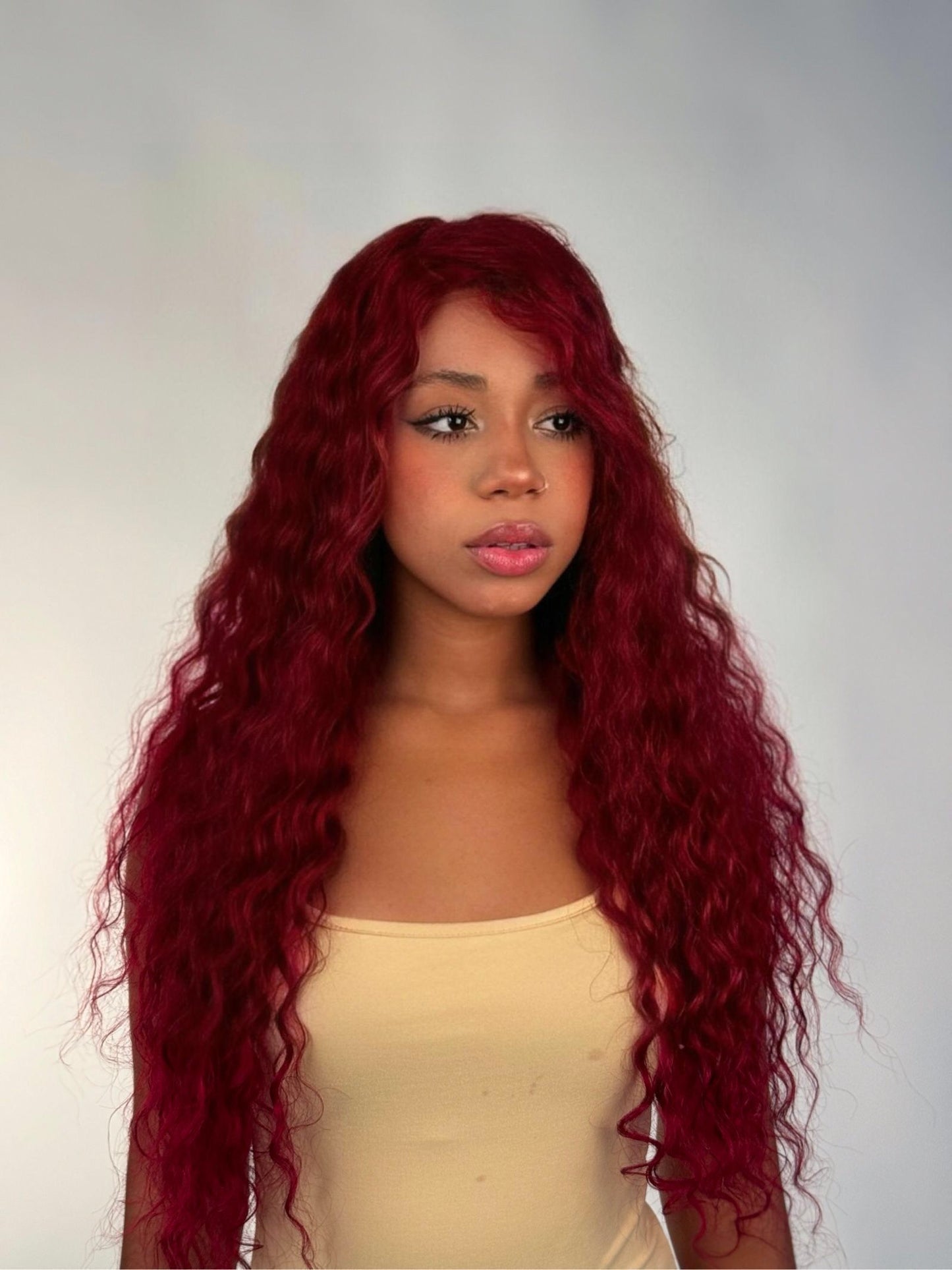 Curly red