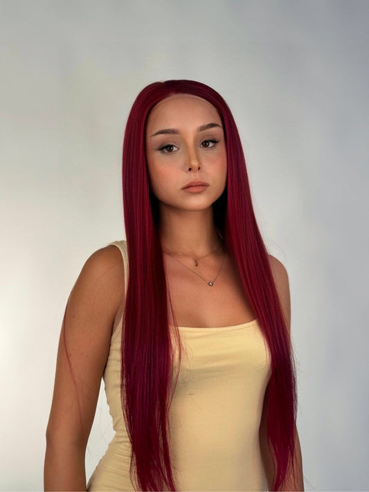 Red natural wig